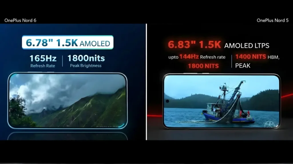 OnePlus Nord 6 vs OnePlus Nord 5 Display