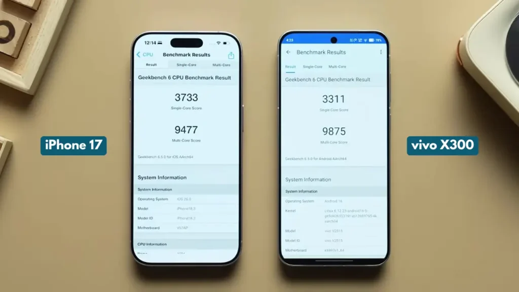vivo X300 vs iPhone 17 Performance