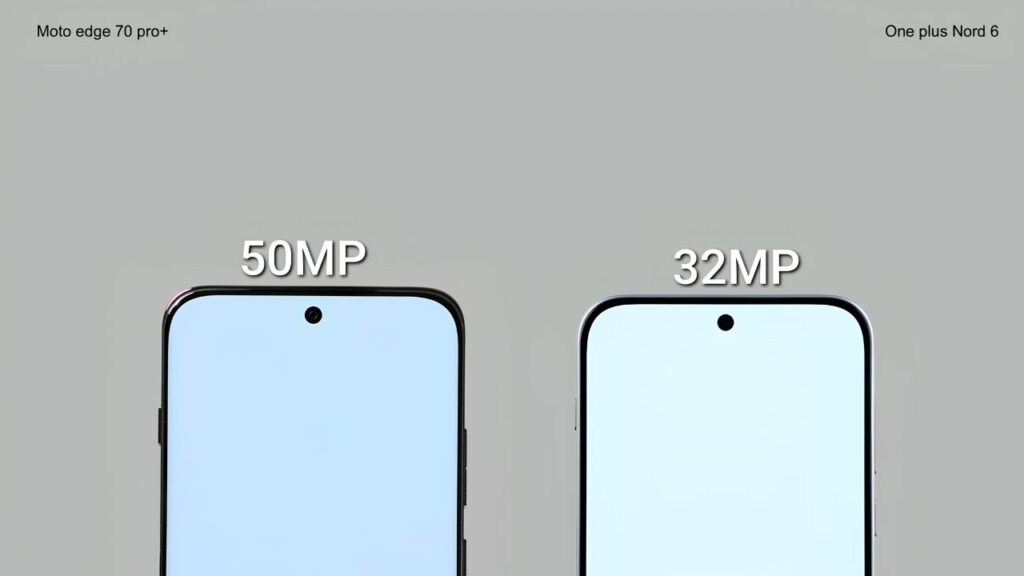 Moto Edge 70 Pro Plus vs OnePlus Nord 6 Front Camera